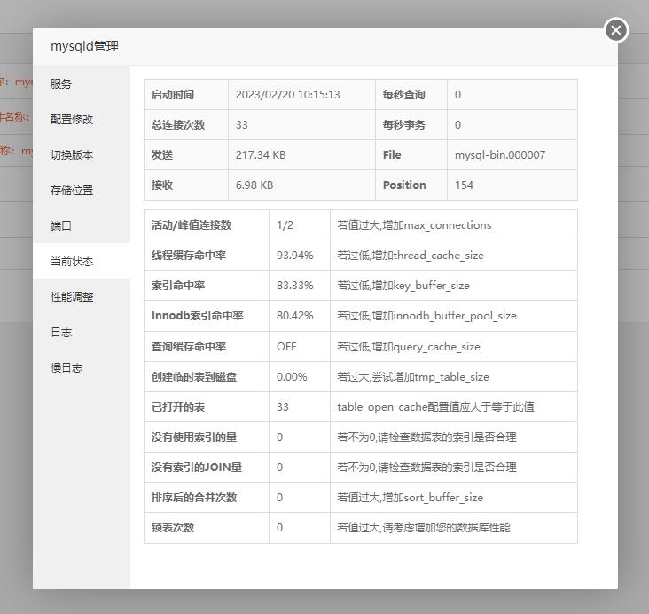 宝塔面板MySQL管理